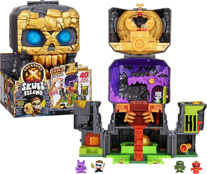 Treasure X Lost Lands Skull Island Skull Temple Mega Playset, 40 Levels of Adventure, 4 Micro Sized Action Figs