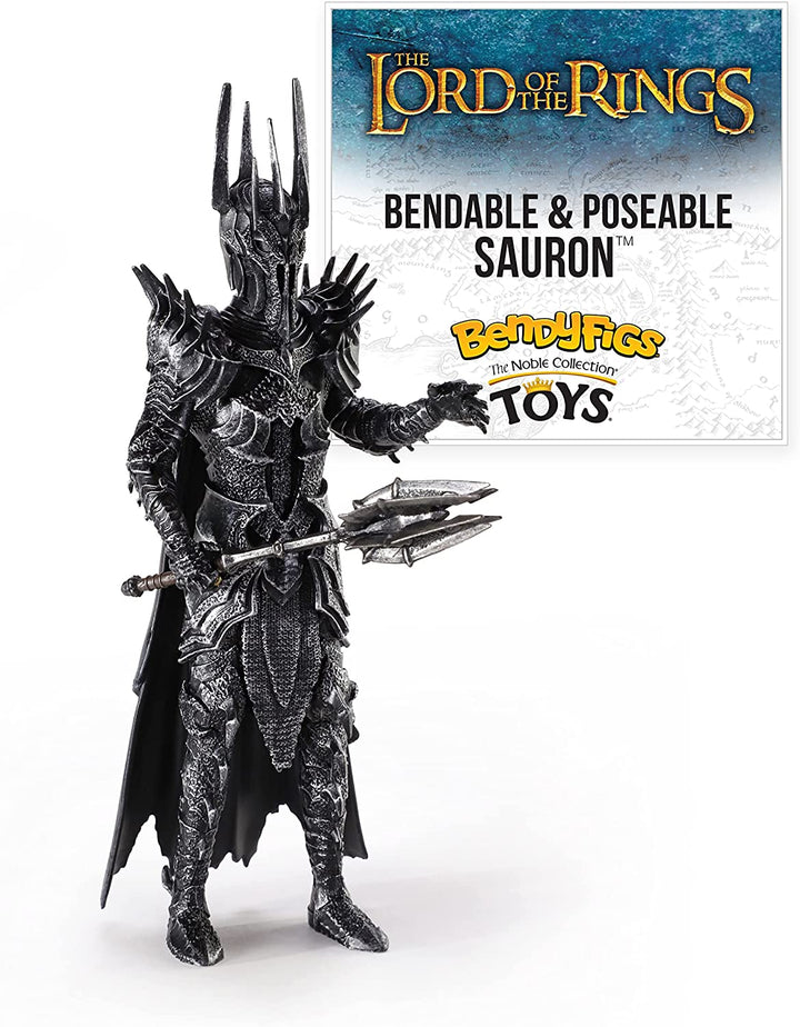 The Noble Collection LoTR Bendyfigs Sauron – Offiziell lizenzierte 19 cm (7,5 Zoll) große, biegsame, bewegliche Puppenfiguren zum Sammeln mit Ständer