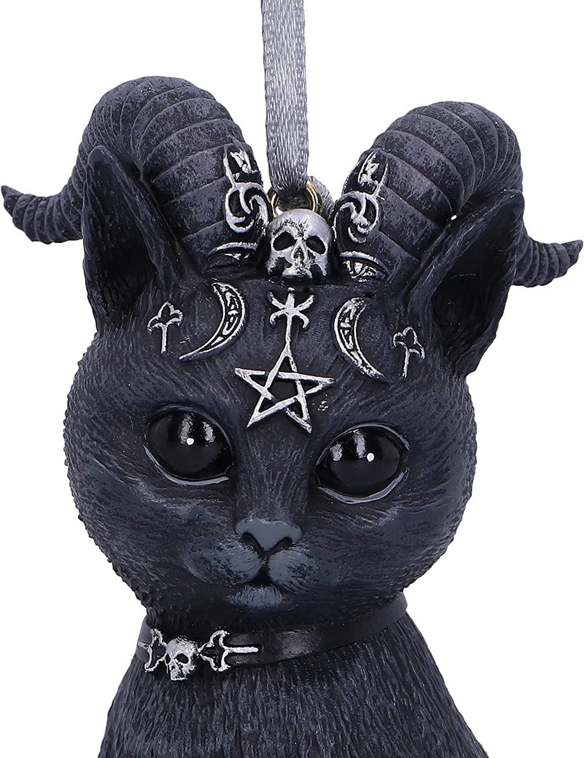 Nemesis Now Pawzuph Horned Cat Hanging Ornament in Black Resin 5