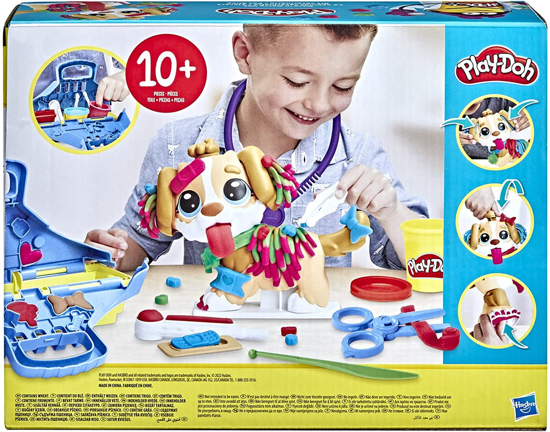 Play-Doh Care 'n Carry Vet Spielset mit Spielzeughund, Tragetasche, 10 Werkzeugen, 5 Farben F36