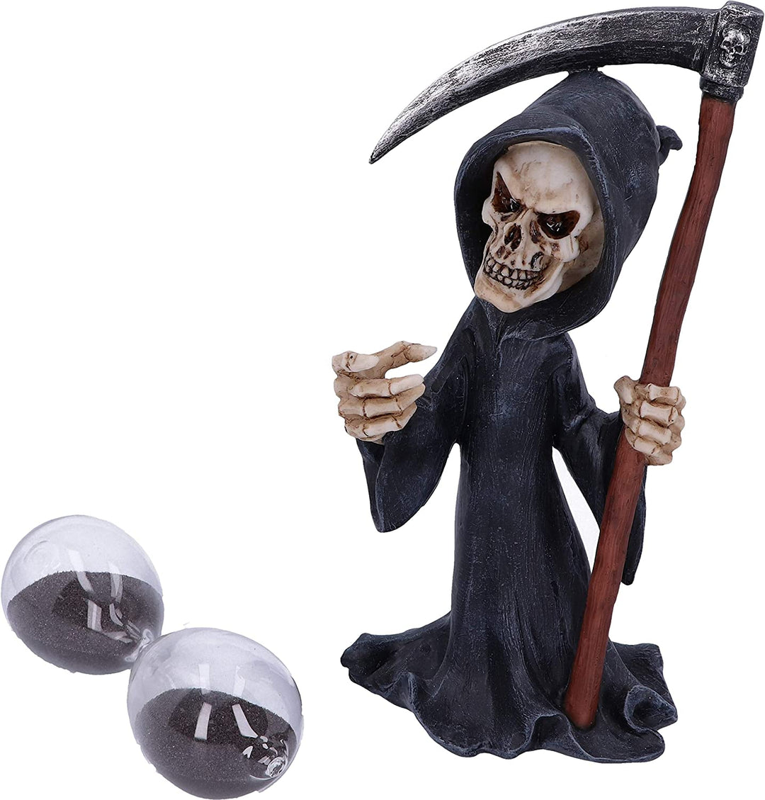 Nemesis Now Out of Time Sanduhr mit Cartoon-Sensenmann, 20,5 cm, Schwarz