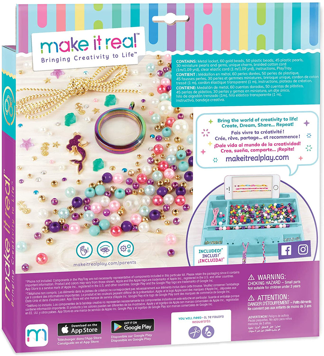 Make It Real Mermaid Treasure Jewelry Kit de fabrication de bijoux sur le thème de sirène à faire soi-même