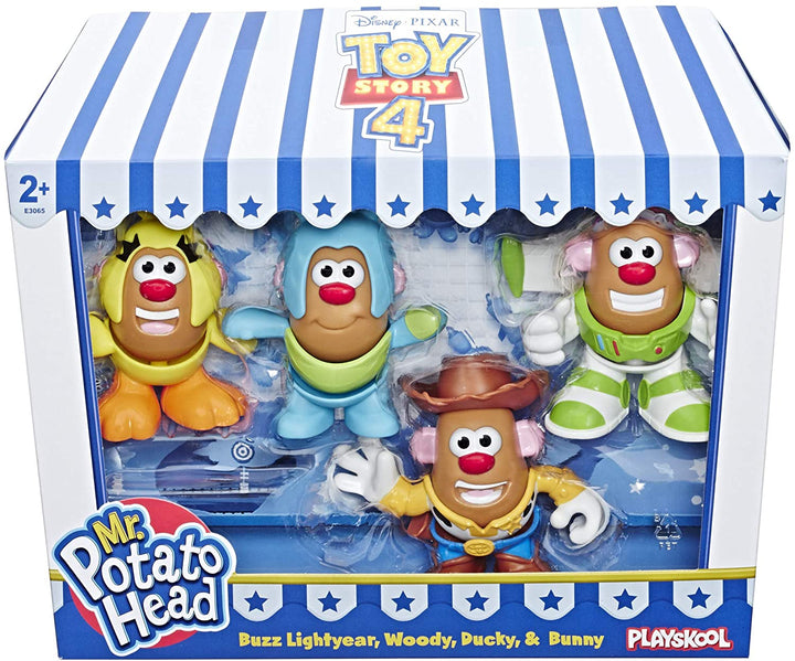 Mr. POTATO HEAD Disney Pixar Toy Story Mini Lot de 4 Buzz, Woody, Ducky, Bunny Figures, Nylon