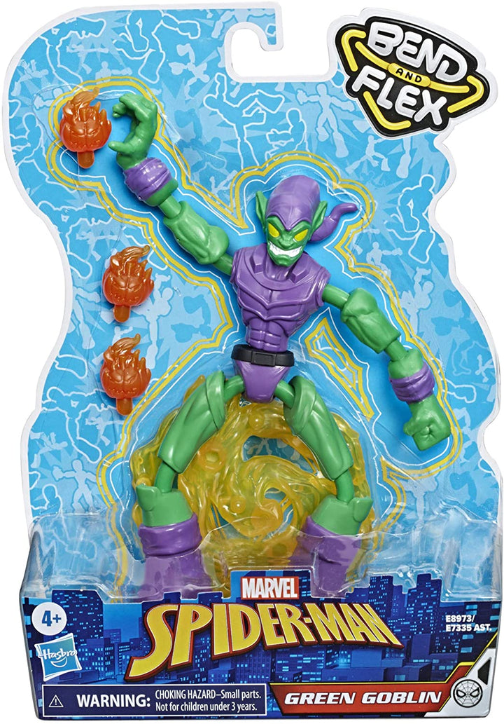 Spider-Man Marvel Bend and Flex Green Goblin Action Figure Toy 6-Inch Flexible Figure