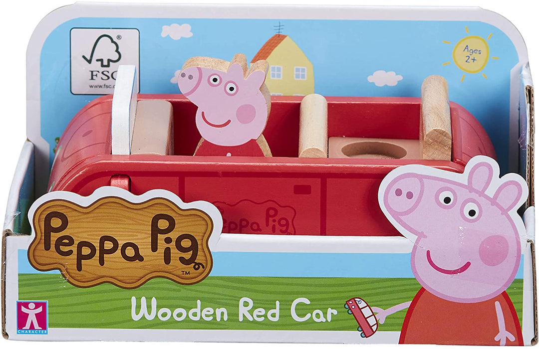 Peppa Pig 07208 Voiture rouge en bois