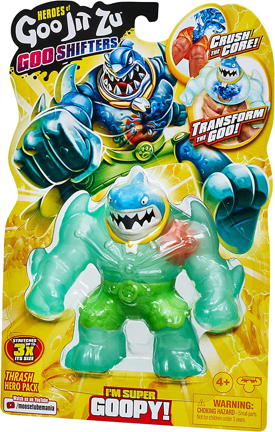 Heroes of Goo Jit Zu Goo Shifters Thrash Hero Pack. Super Stretchy, Super Squish