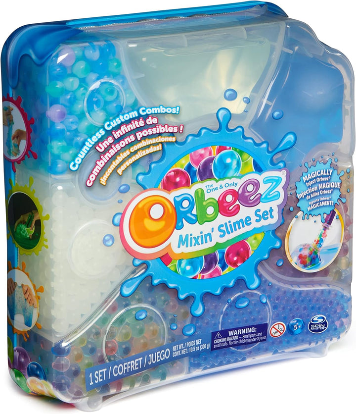 Orbeez Mixin’ Slime Set with 2500 (Micro, Shimmer, Marble & Glow in The Dark), 5 Tools, Storage, One & Only, Sensory Toys for Kids