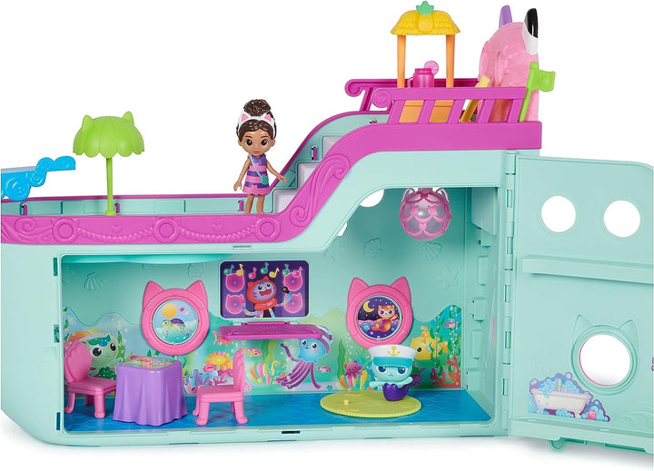 Gabby's Dollhouse 6068572, Gabby Cat Friend, Cruise Ship 2 Figures, Surprise Toys and Dollhouse Accessories