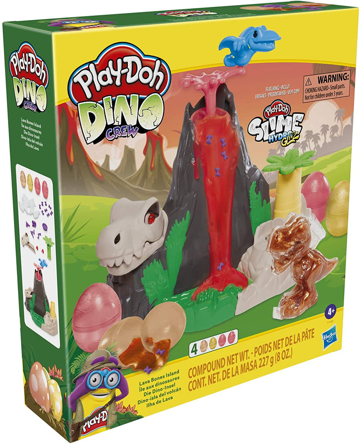 Play-Doh Slime Dino Crew Lava Bones Island Volcano Playset per Bambini 4 Anni