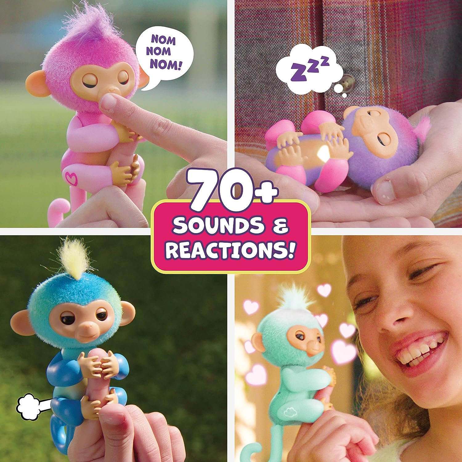 Fingerlings Monkey Pink - Harmony Interactive Baby Monkey with 70+ Sounds & Reactions 6