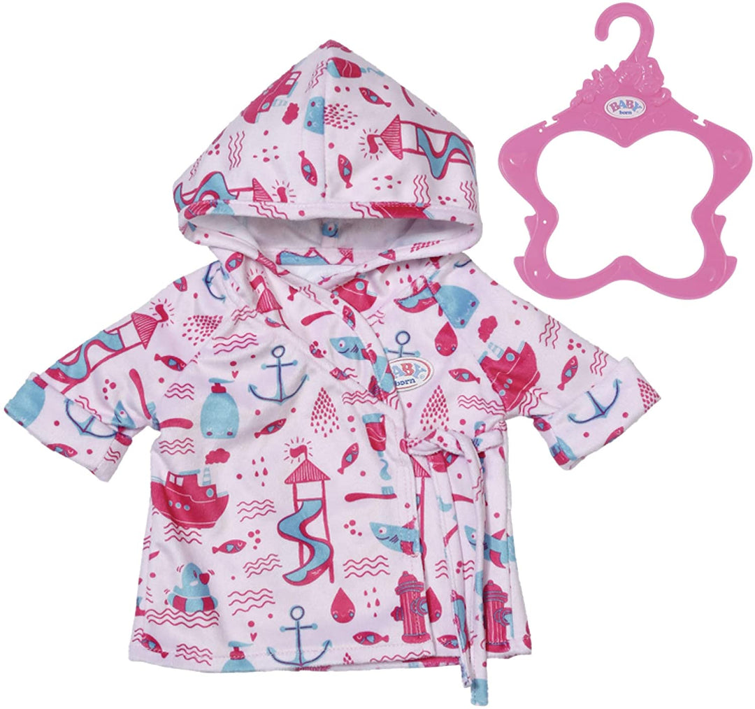 BABY born 830642 Bath Bathrobe 43cm-for Toddlers 2 Years & Up-Easy for Small Hands-Includes Bathrobe & Hanger
