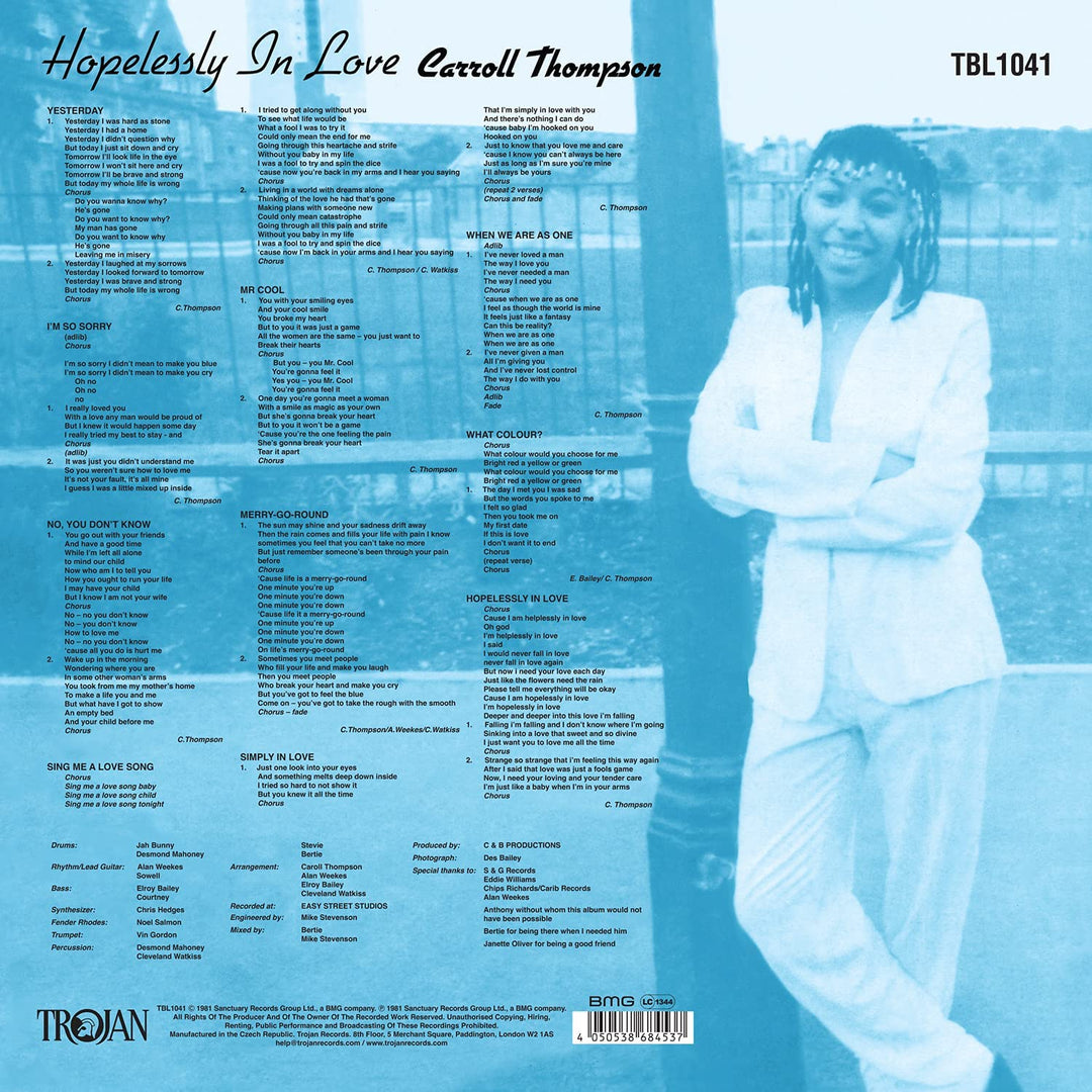 Carroll Thompson – Hopelessly In Love (40th Anniversary Edition – 2021 Remaster) (Limitiertes blaues Farb-Vinyl) [Vinyl]