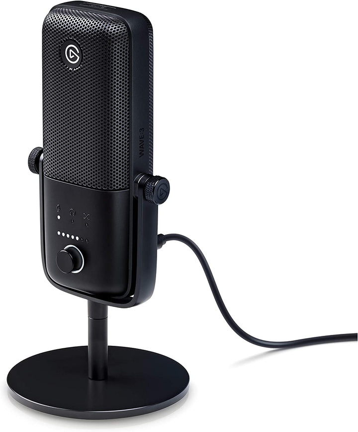 Elgato Wave:3 – Premium-USB-Kondensatormikrofon für Streaming, Podcasting, Aufnahme, Gaming, Home-Office und Videokonferenzen, Plug-and-Play mit Tap-to-Mute und digitaler Mixing-Software für Mac, PC