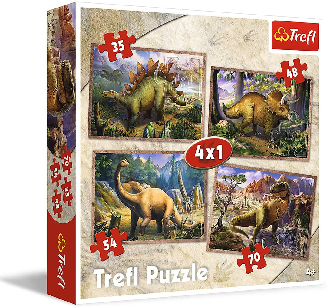 Trefl 4-In-1 Dinosaurs Puzzle (Multi-Color) - Yachew