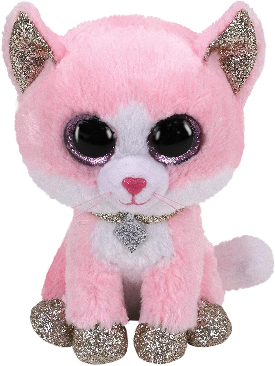 TY 2007516 Fiona Cat Beanie Boo Pink Stofftier, Mehrfarbig