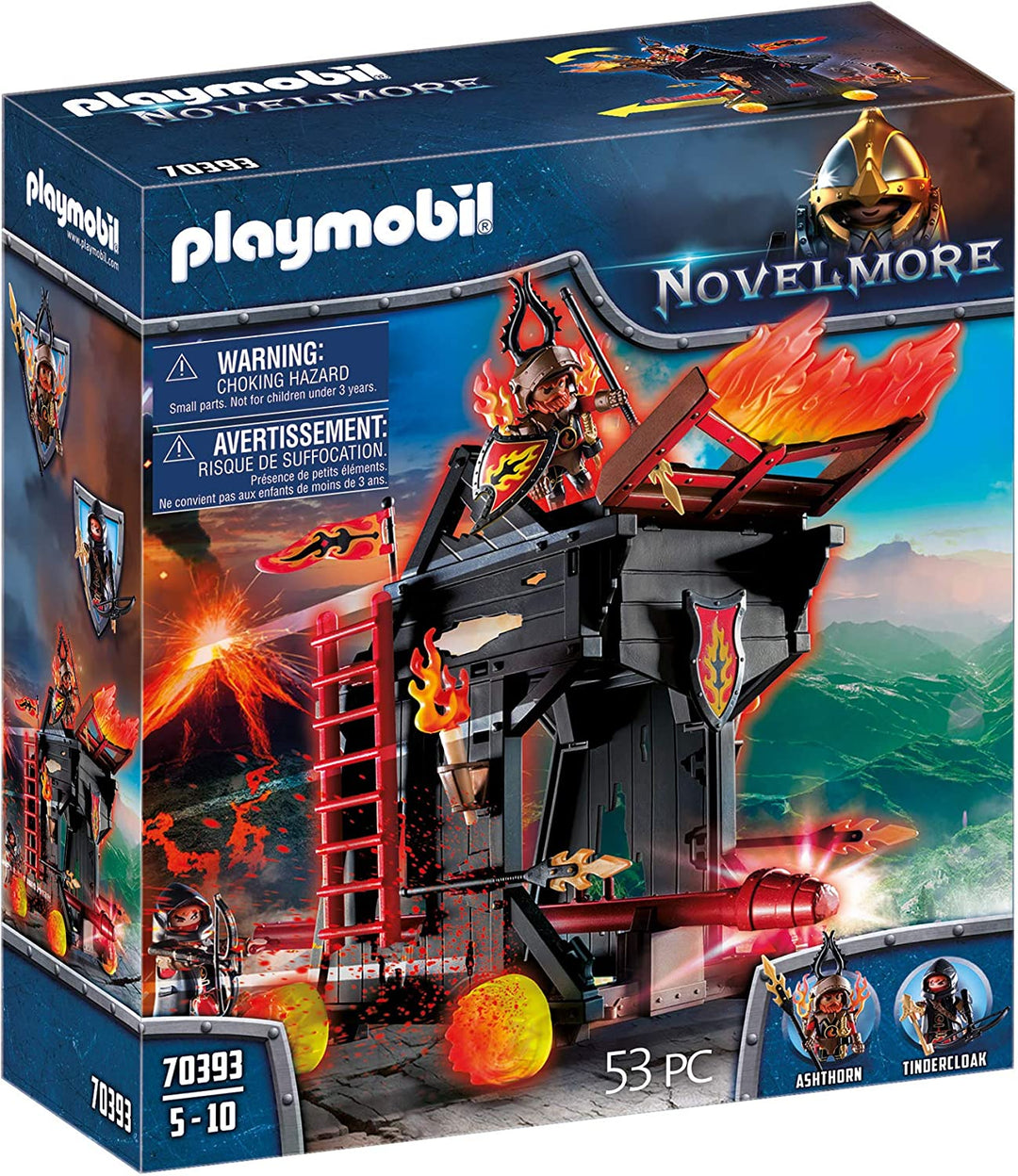 Playmobil 70393 Novelmore Knights Burnham Raiders Fire Ram, para niños de 4 a 10 años
