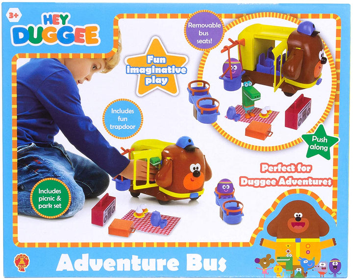 Hey Duggee Abenteuerbus und Spielset Lustige Rollenspiele Action Zwei Spielfiguren