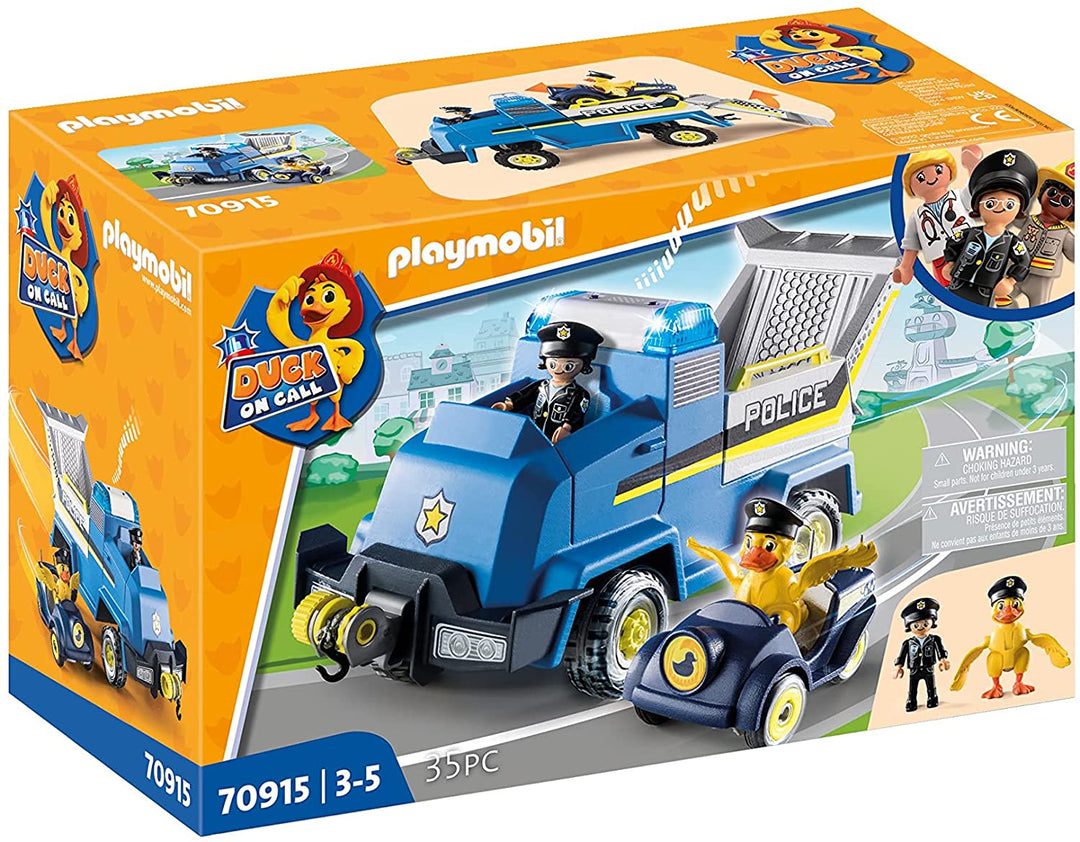 Playmobil DUCK ON CALL 70915 Polizei-Einsatzfahrzeug, mit Licht und Sound, Spielzeug für Kinder ab 3 Jahren