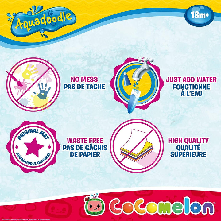 Aquadoodle Cocomelon Doodle Mat, offizielles TOMY No Mess Mal- und Zeichenspiel,