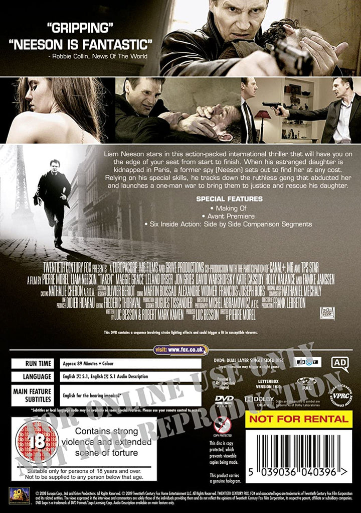 Taken (Extended Harder Cut) [DVD] [2008]