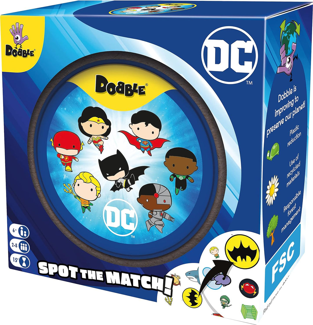 Asmodee | Dobble DC Justice League - [Amazon Exclusive] | Card Game | Ages 6+ |