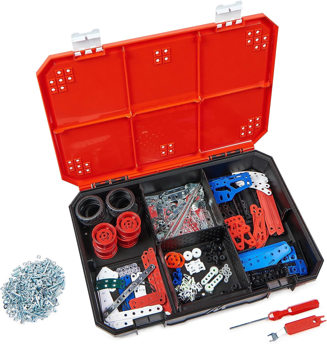 MECCANO Maker’s Toolbox, 437-Piece Intermediate STEAM Model-Building Kit for Open-Ended Play