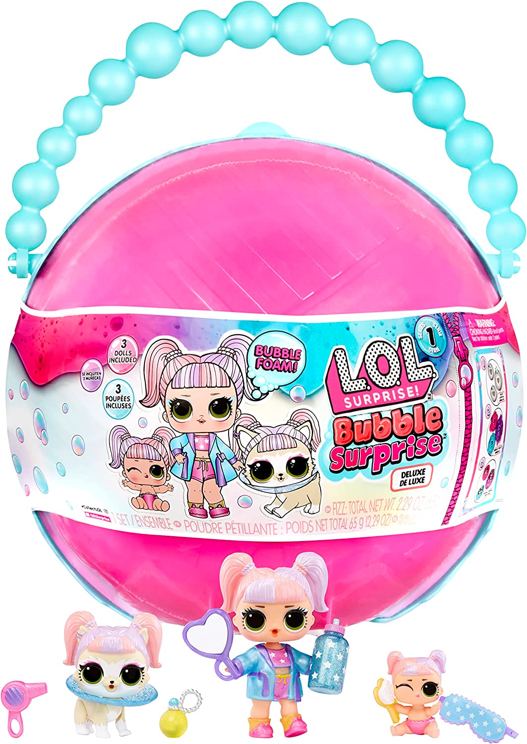 LOL Surprise Bubble Surprise Deluxe – Sammelpuppen, Haustier, kleine Schwester, Surpr