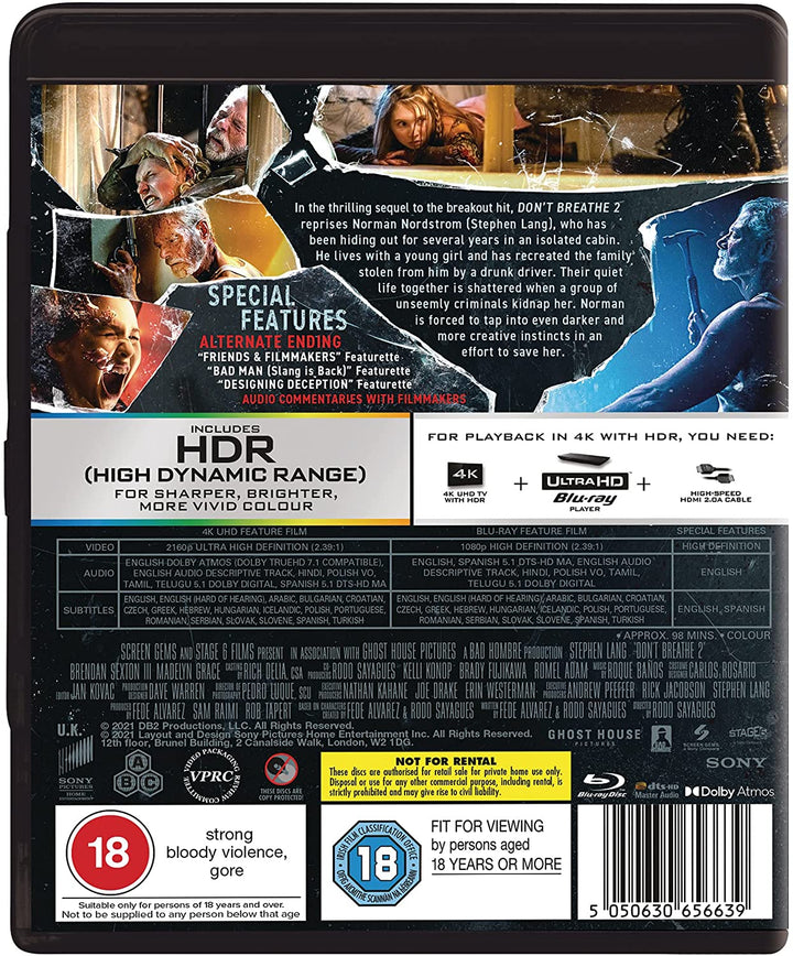 Don't Breathe 2 (2 Discs – UHD &amp; BD) [2021] – Horror/Thriller [Blu-ray]