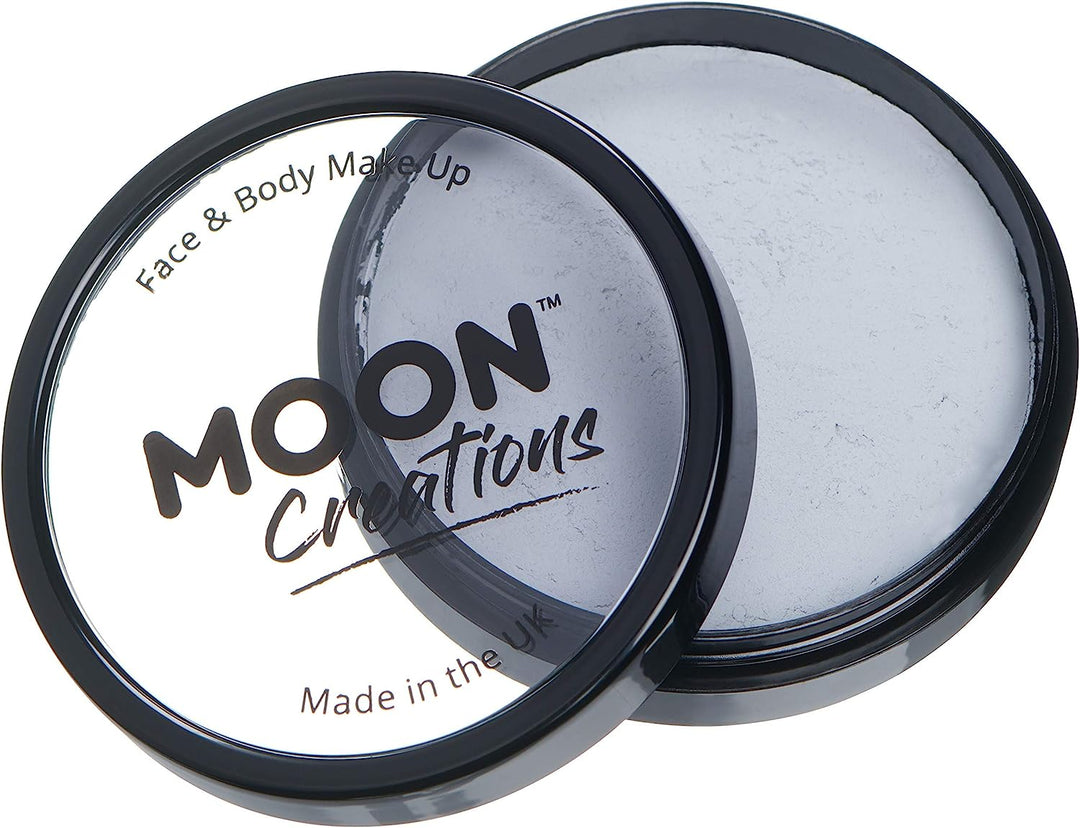 Pro Face & Body Paint Cake Pots by Moon Creations - Light Grey - Professional Water Based Face Paint Makeup for Adults, Kids - 36g