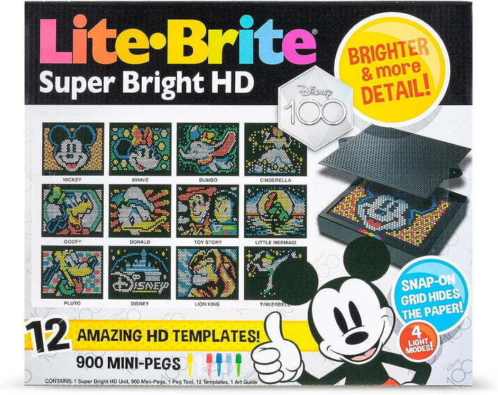 Lite Brite Super Brite HD Disney 100! Sonderausgabe, farbenfrohe leuchtende Zeichnung