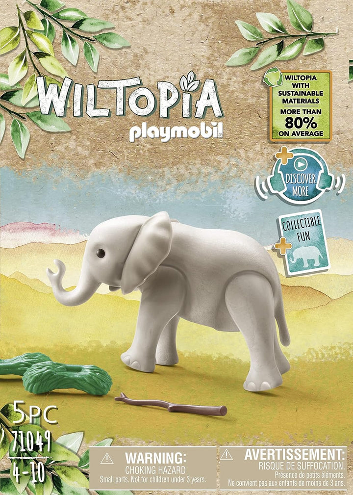 Playmobil 71049 Wiltopia Junger Elefant, Tierspielzeug, für Kinder 4-10, nachhaltig