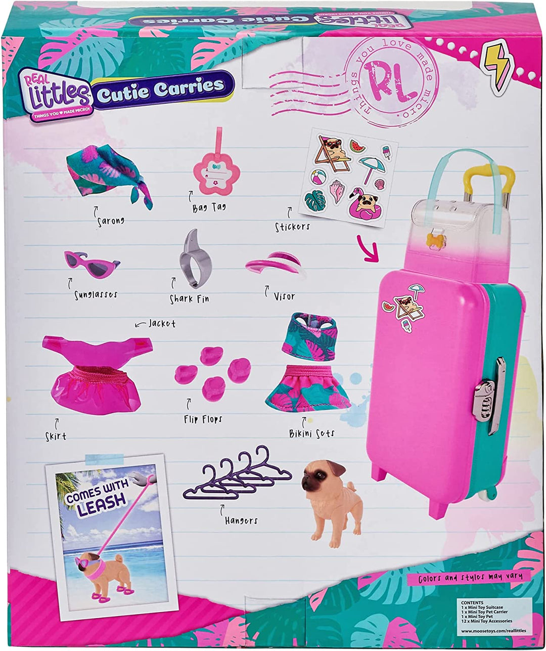 Real Littles 25392 Collectible Suitcase, Carrier with 1 Puppy and 12 Micro Worki