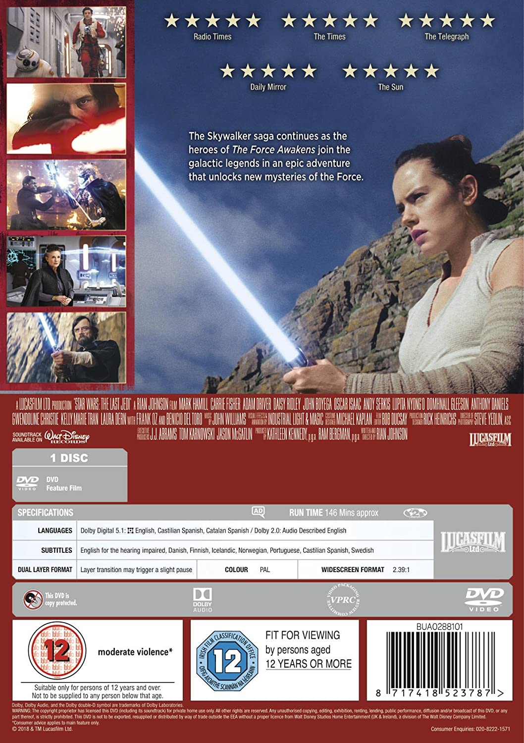 Star Wars: Die letzten Jedi [DVD}