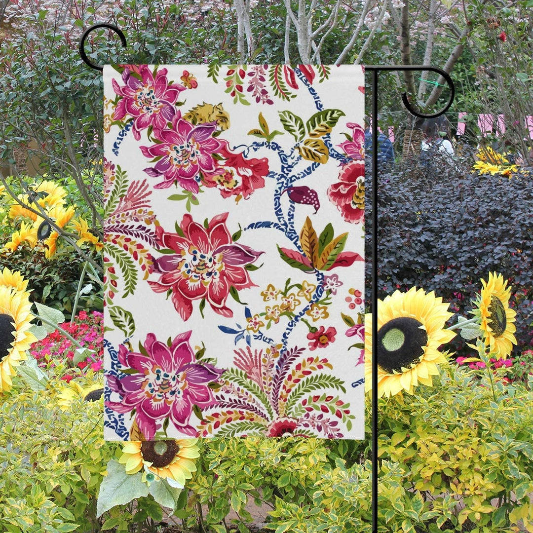Bunte Blumen-Gartenflagge, 71,1 x 101,6 cm, Feiertagshausflaggen, Zoll für Partys