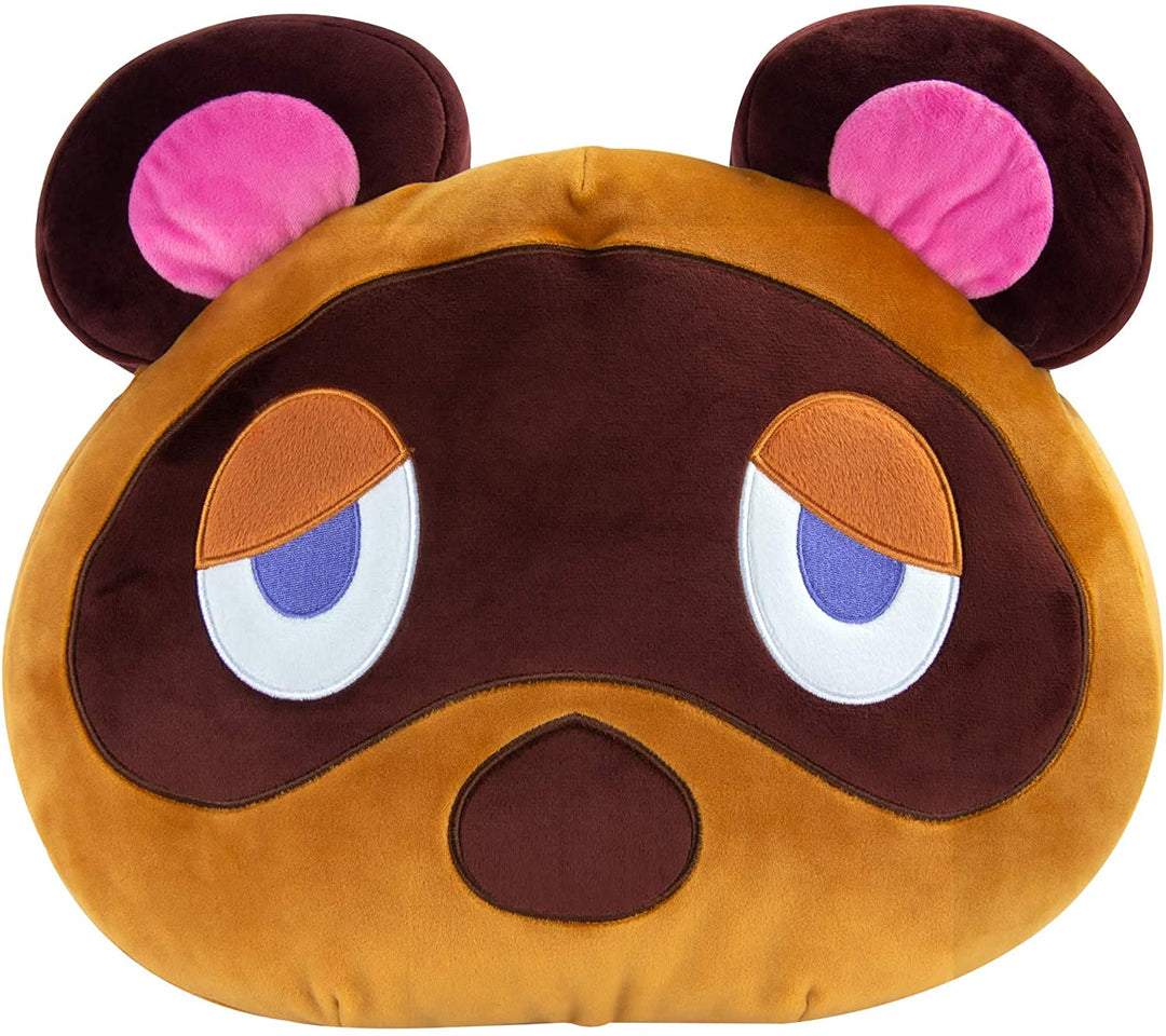 Club Mocchi Mocchi Mega Tom Nook Plush Toy 40 cm, Nintendo Merchandise for Girls and Boys, Bedroom Accessories, Animal Crossing Soft Toy for Boys and Girls, Cuddly Cushion Suitable from 3 Years +