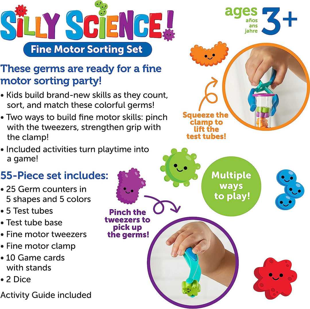 Learning Resources Silly Science Feinmotorik-Sortierset, MINT-Spielzeug für Kinder, Edu