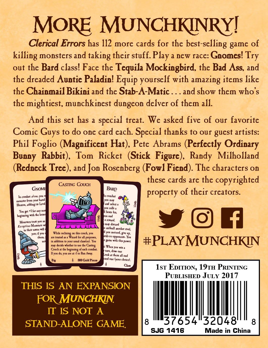 Steve Jackson Games Munchkin 3 Clerical Errors Card Game Expansion 3