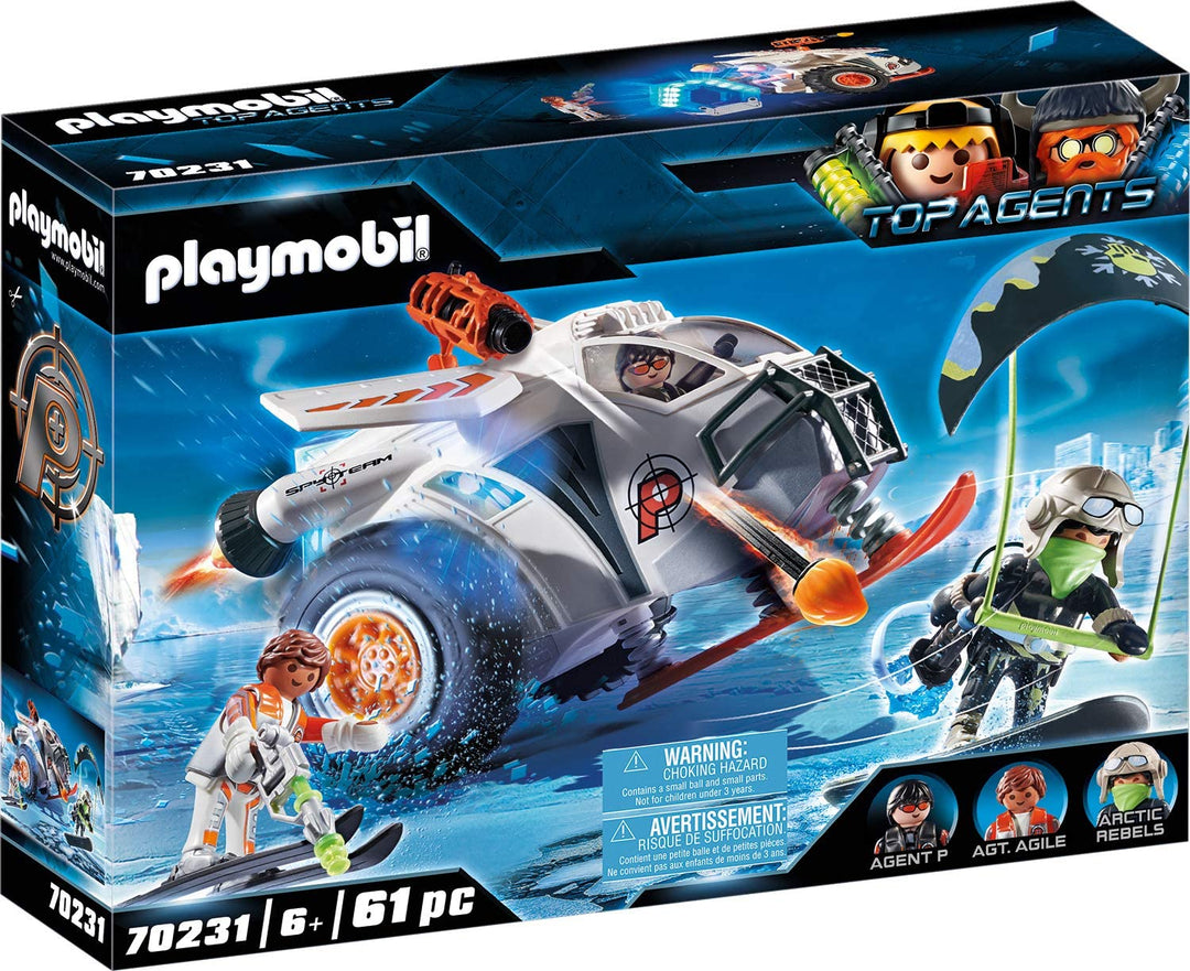 Playmobil 70231 Top Agents V Spy Team Snow Glider, con efectos de luz y sonido, para niños a partir de 6 años
