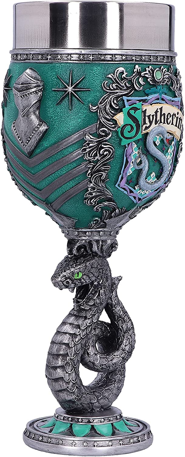 Nemesis Now Harry Potter Slytherin Hogwarts House Sammelkelch, Grün Silber, 19,5 cm