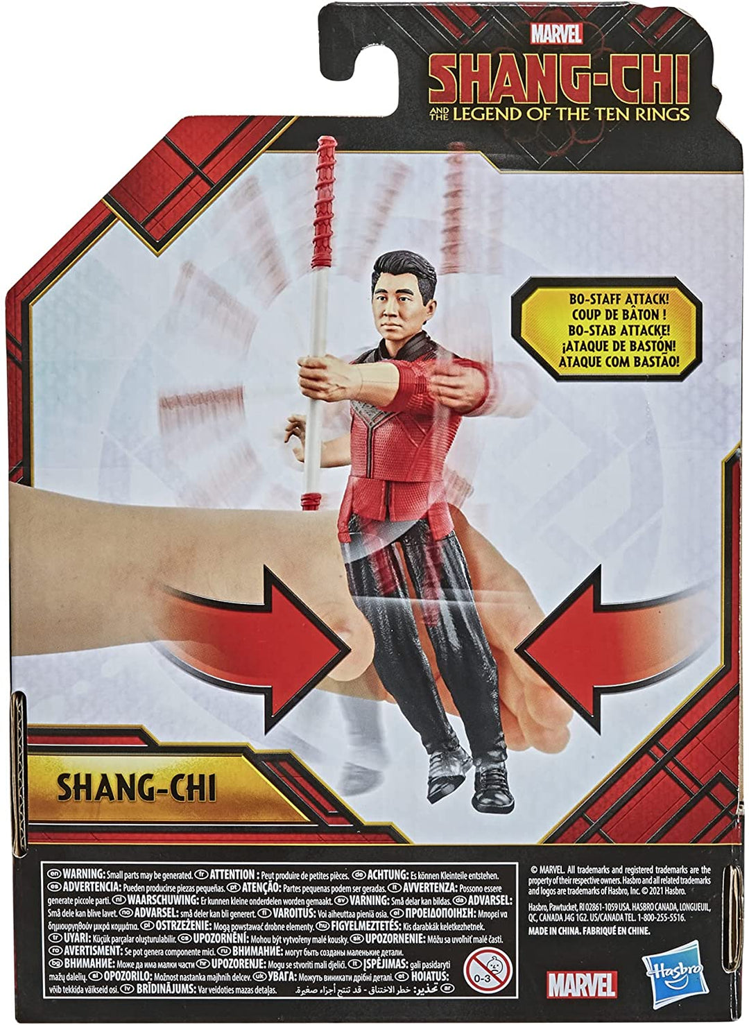 Shang Chi, F0960 Hasbro Marvel And The Legend Of The Ten Rings Actionfigur-Spielzeug mit Bo-Stab-Angriffsfunktion! Für Kinder ab 4 Jahren