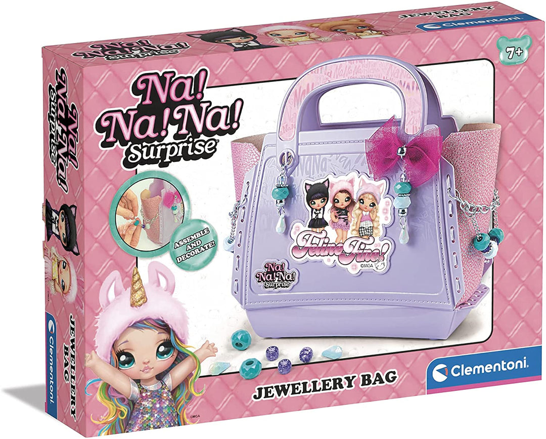 Clementoni 18662 Na Surprise, Little Handbag with Jewellery Set-Kids' Craft Girl