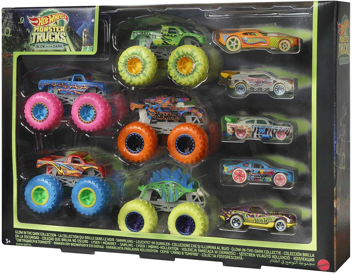 Hot Wheels Monster Trucks Glow in the Dark Bundle – Enthält 5 Monster Trucks und