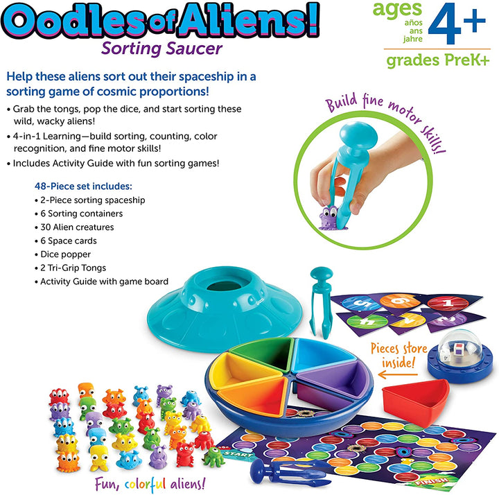 Learning Resources LER5546 OODLES of Aliens Sorting Saucer