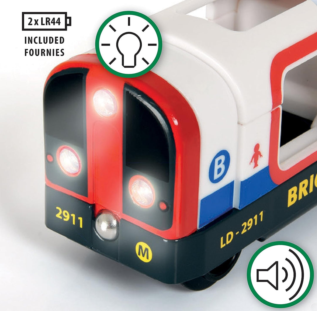 BRIO Tube Metro Train - Magnetic Wooden Railway Set for Ages 3+