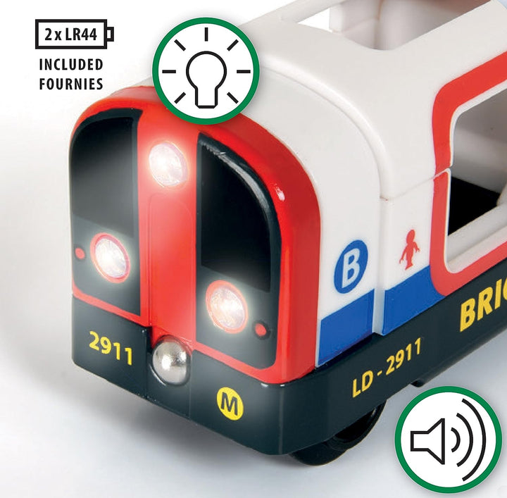 BRIO Tube Metro Train - Magnetic Wooden Railway Set for Ages 3+