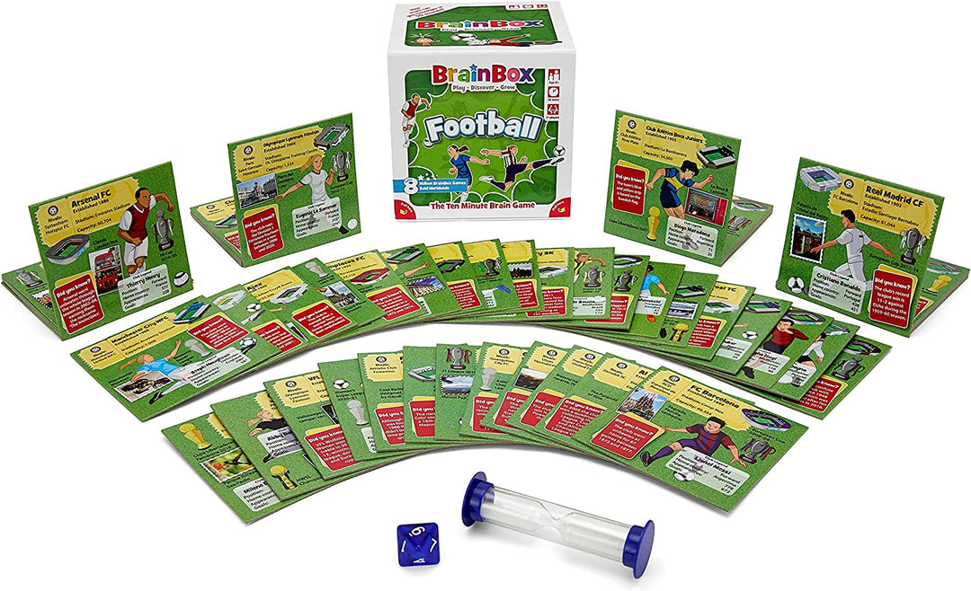 BrainBox Football (2022) | Card Game | Ages 8+ | 1+ Players | 10+ Minutes Playing Time