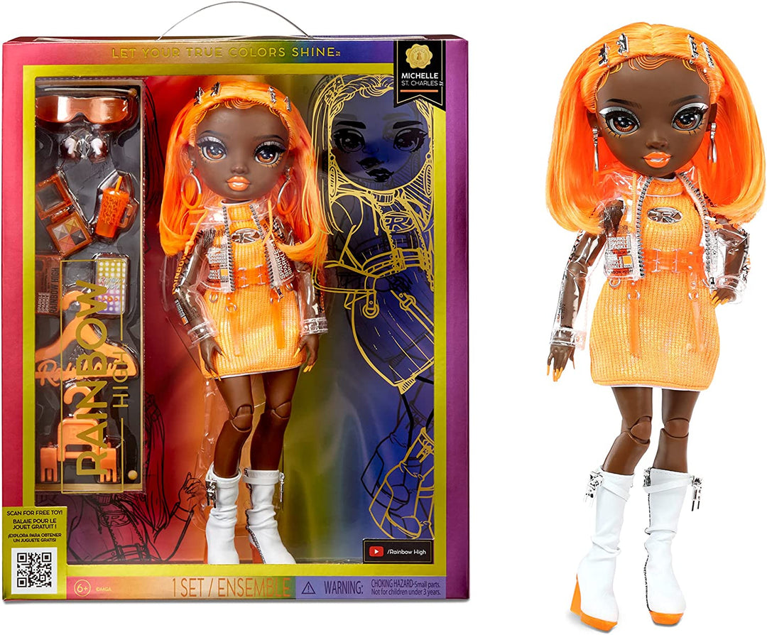 Rainbow High Fashion Doll – MICHELLE ST.CHARLES – Orange Doll – Modische Outf