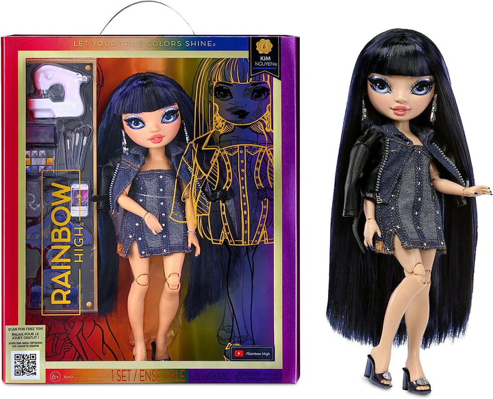 Rainbow High Fashion Doll – KIM NGUYEN – Blaue Puppe – Modisches Outfit &amp; 10+ Co