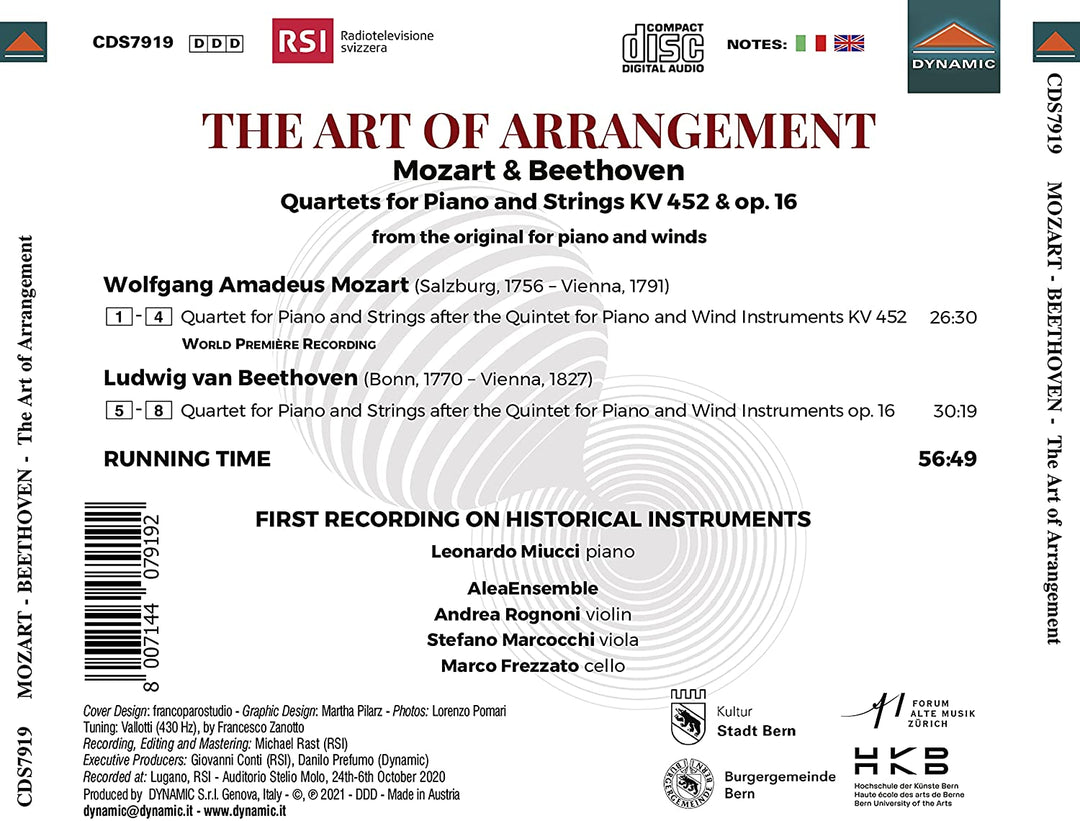 Die Kunst des Arrangements [Leonardo Miucci; Alea Ensemble] [Dynamic: CDS7919] [Audio CD]