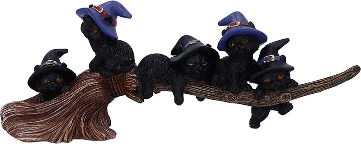 Nemesis Now Purrfect Broomstick Witches Familiar Black Cats and Broomstick Figur